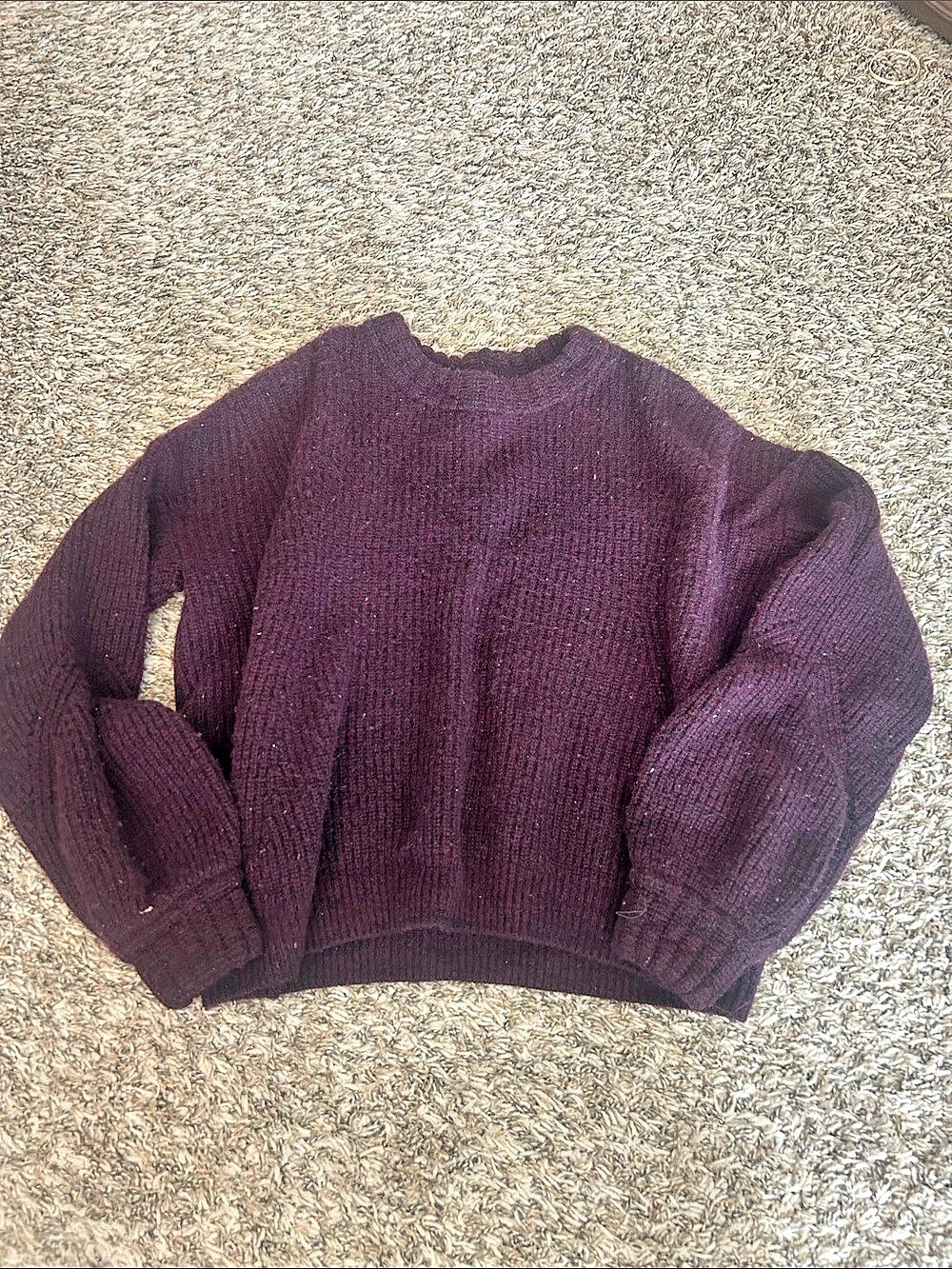 Athleta Wool Cashmere Crew Sweater Purple